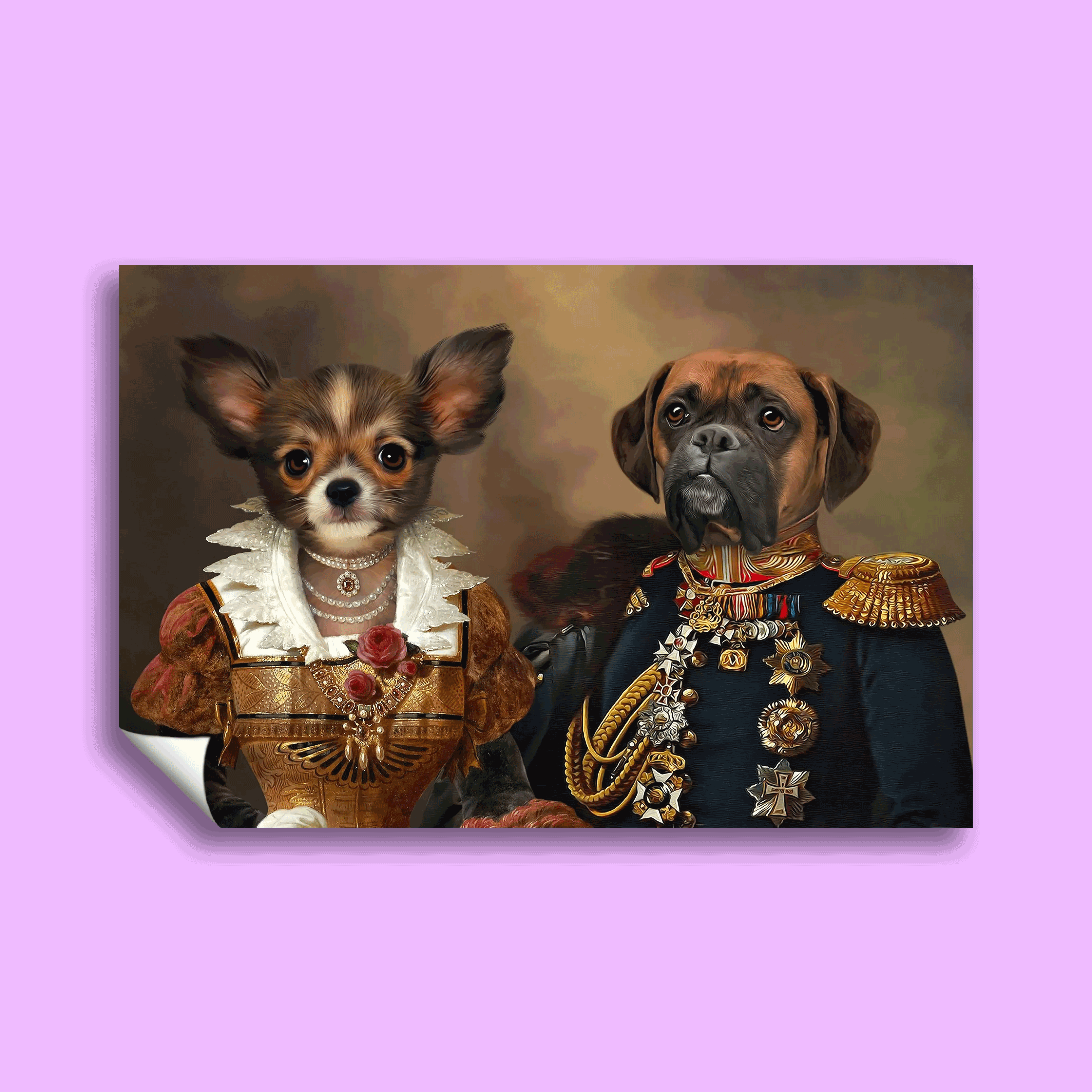Imperial Companions – Custom Royal Multi-Pet Portrait